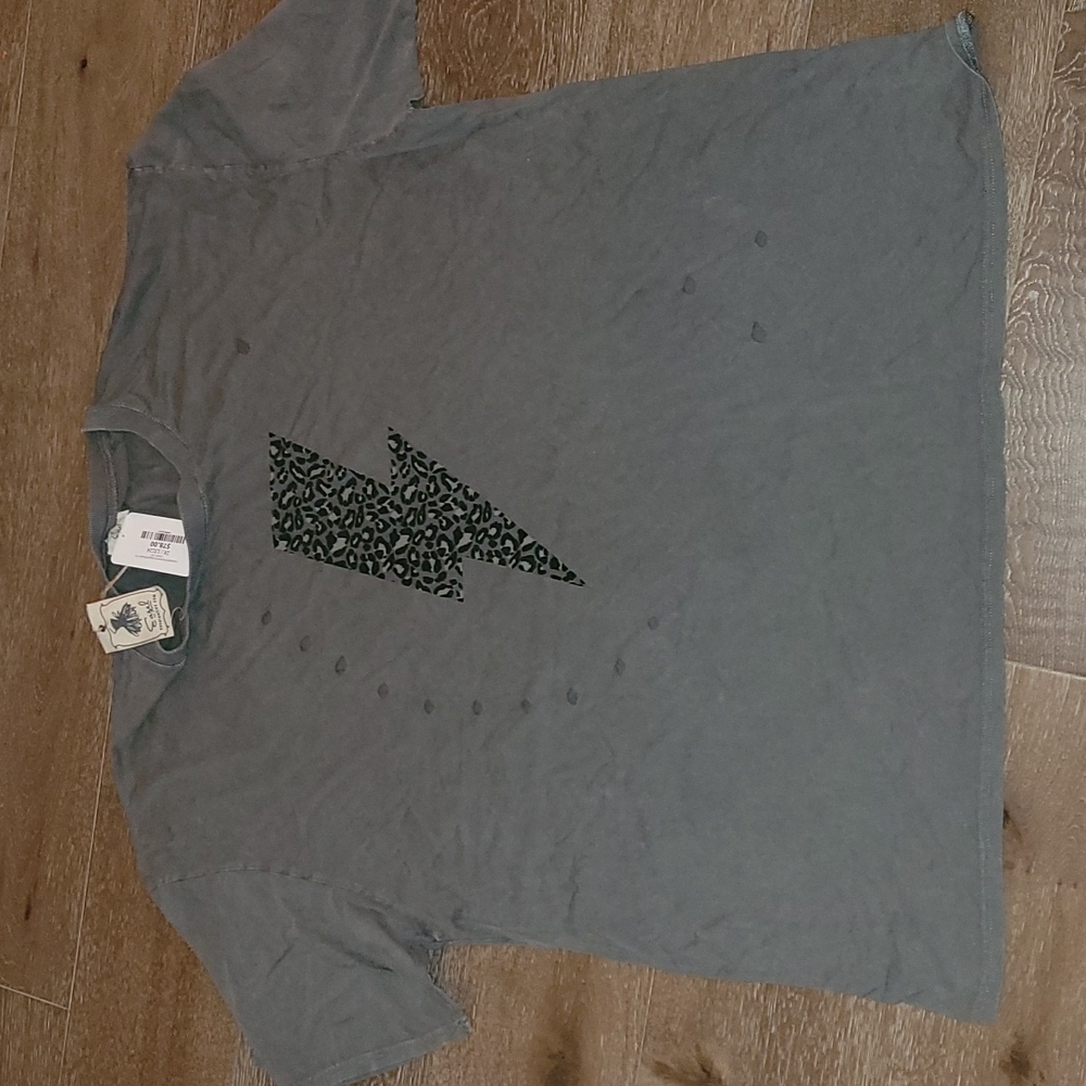 NWT Oversized Rocker tee Distressed Look